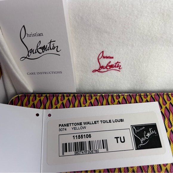 Christian Louboutin Panettone Long Wallet Pink Yellow - Picture 2 of 13